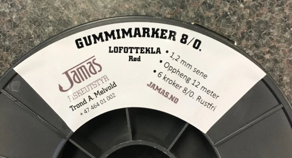 Melvold Lofottekla Rød 8/0 Rustfri 6 Kroker, 1,2mm Sene